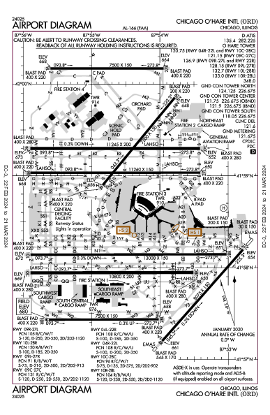 Chicago O'Hare Intl Chicago, IL (KORD): AIRPORT DIAGRAM (APD)