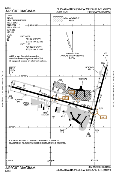 New Orleans Airport Map Kmsy Airport Diagram (Apd) - Flightaware